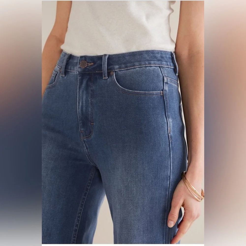 Soft Surroundings Ultimate Denim Wide Leg Crop Jeans NWT 16 - Picture 4 of 14